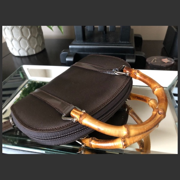 ✨Vintage Rare & Hard to Find GUCCI Bamboo Wallet On Chain Crossbody Mini Bag - Picture 5 of 16